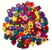 aplique fieltro modelo flor 28mm x25 unidades colores centros surtidos 0