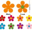 aplique fieltro modelo flor 28mm x25 unidades colores centros surtidos 4