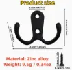 percha metal gancho doble horizontal medida 50x41mms tornillos color dorado por 15 unidades 2
