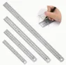 Imagen de Regla metalica de metal acero flexible doble centimetros y pugadas de 40cms