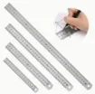 regla metalica metal acero flexible doble centimetros pugadas 20cms 0