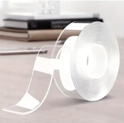 cinta adhesiva doble faz transparente nano extra resistente 20mms rollo 30mts 0