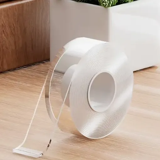 cinta adhesiva doble faz transparente nano extra resistente 10mms rollo 15mts 0