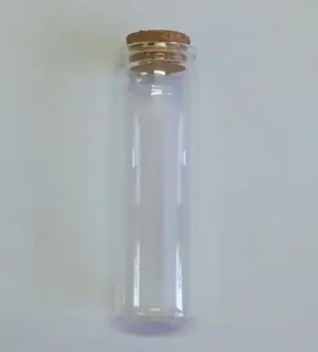 frasco vidrio tipo tubo tapa corcho 2x4cms por 12 unidades 0