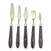 set 5 espatulas metalicas cromadas mango madera set 5 modelos diferentes nros 1 al 5 0