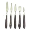 set 5 espatulas metalicas cromadas mango madera set 5 modelos diferentes nros 1 al 5 1
