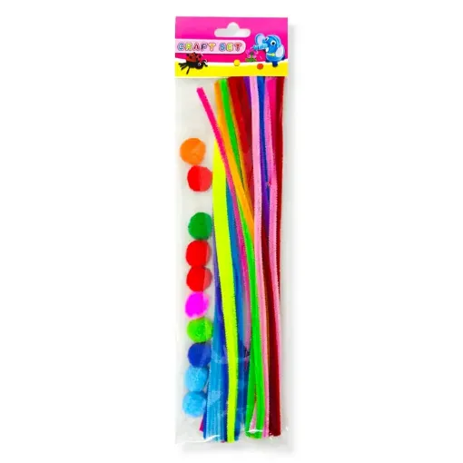 set manualidades cheniles limpia pipas 30mm multicolor pompones 0