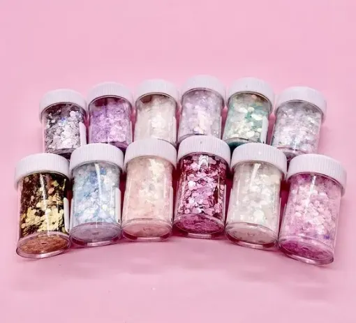 lentejuelas iridiscesntes nail art pote 3x1 5cms variedad colores 0