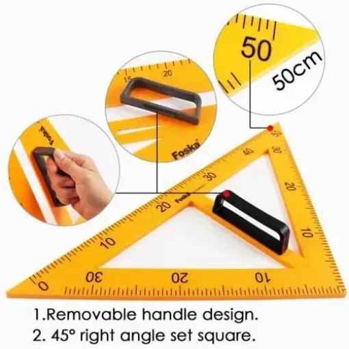 escuadra gigante plastico para pizarra pizarron 40x50cms asa agarre 0