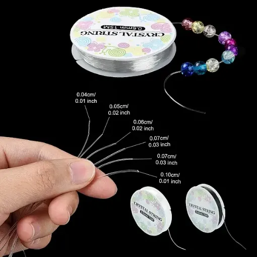tanza elastica elastizada transparente crystal string 1mm espesor rollo 15mts 0