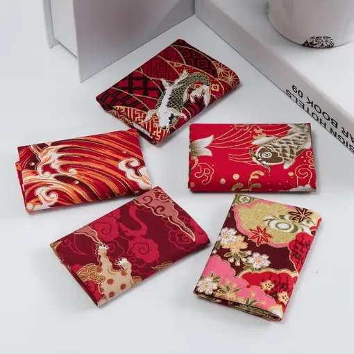 set 5 telas para patchwork 100 algodon 25x20cms x5 motivos varios rojo 0