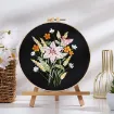 kit bordado iniciacion circular 20cms hilos patron motivo floral nro wg3d908 03 0