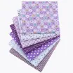 set 7 telas para patchwork 100 algodon 25x25cms x7 motivos diferentes violeta lila 0