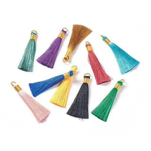 borla hilo polyester 80x8 5mms por 10 unidades colores surtidos 0