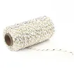 cordon algodon 2mms para macrame bicolor rollo 100mts color dorado blanco 0
