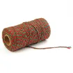 cordon algodon 2mms para macrame bicolor rollo 100mts color rojo verde 0