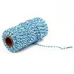 cordon algodon 2mms para macrame bicolor rollo 100mts color celeste blanco 0
