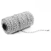 cordon algodon 2mms para macrame bicolor rollo 100mts color plata blanco 0