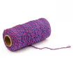 cordon algodon 2mms para macrame bicolor rollo 100mts color violeta rosado 0