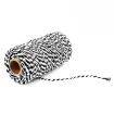cordon algodon 2mms para macrame bicolor rollo 100mts color negro blanco 0