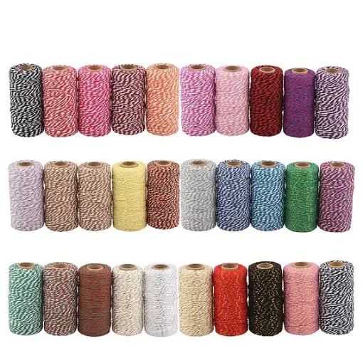 cordon algodon 2mms para macrame bicolor rollo 100mts varios colores 0