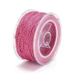 cordon trenzado polialgodon 1 2mm hilo metalizado x25mts colores rosa oscuro dorado 0