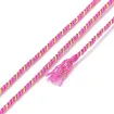 cordon trenzado polialgodon 1 2mm hilo metalizado x25mts colores rosa oscuro dorado 2