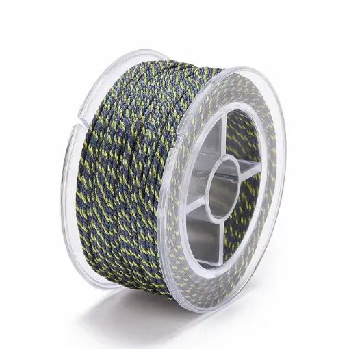 cordon trenzado polialgodon 1 5mm hilo metalizado x20mts colores azul marino dorado 0