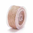 cordon trenzado polialgodon 1 5mm hilo metalizado x20mts colores rosado dorado 0