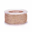 cordon trenzado polialgodon 1 5mm hilo metalizado x20mts colores rosado dorado 1