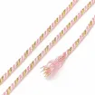 cordon trenzado polialgodon 1 5mm hilo metalizado x20mts colores rosado dorado 2