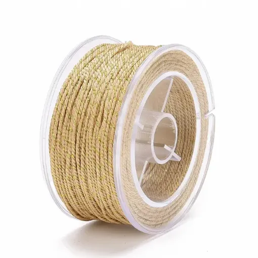 cordon trenzado polialgodon 1 5mm hilo metalizado x20mts colores melocoton dorado 0