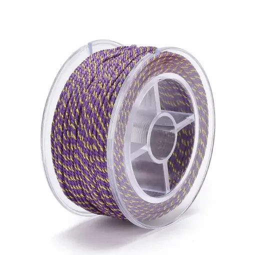 cordon trenzado polialgodon 1 5mm hilo metalizado x20mts colores orquidea dorado 0