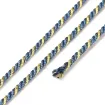 cordon trenzado polialgodon 1 2mm hilo metalizado x25mts colores azul marino dorado 2