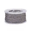 cordon trenzado polialgodon 1 2mm hilo metalizado x25mts colores purpura dorado 1