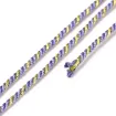 cordon trenzado polialgodon 1 2mm hilo metalizado x25mts colores purpura dorado 2