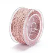 cordon trenzado polialgodon 1 2mm hilo metalizado x25mts colores rosado dorado 0