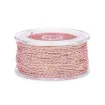 cordon trenzado polialgodon 1 2mm hilo metalizado x25mts colores rosado dorado 1