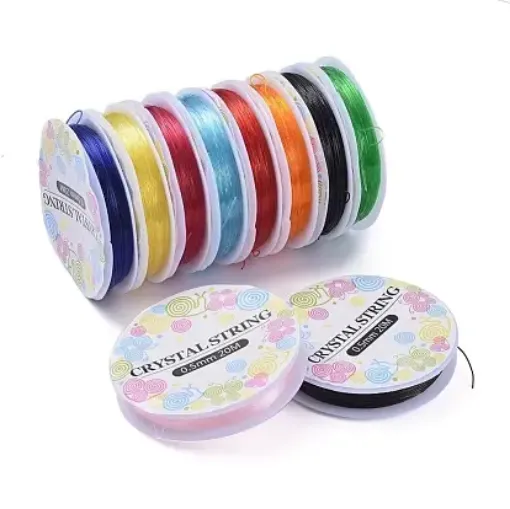 tanza elastica elastizada crystal string 1mms para bijouterie set x10 rollos 10mts colores unidad 0