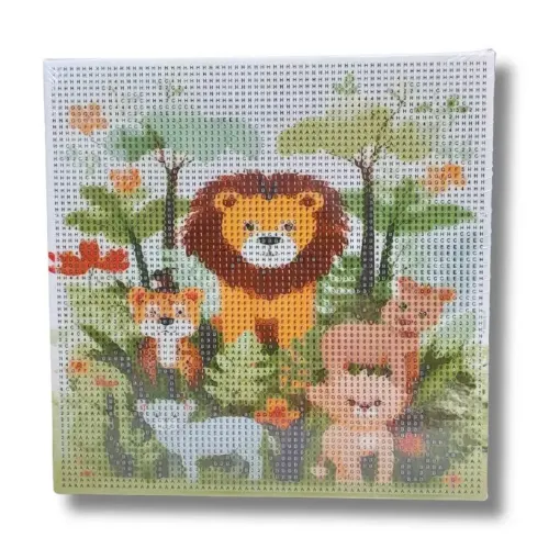pintura diamantes 5d bastidor cuadrado 20x20cms motivo jungla 0
