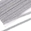 galon metalizado ribete poliester 10mms color plata por 25mts 0