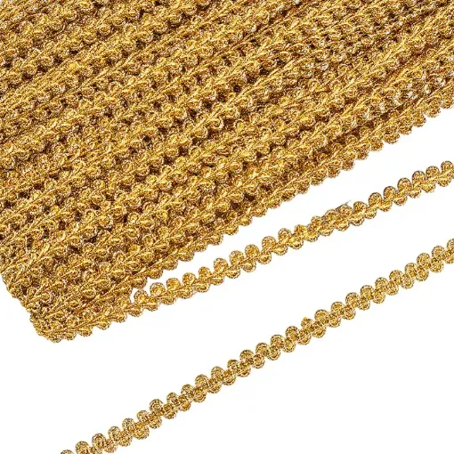galon metalizado ribete poliester 10mms color oro por 25mts 0
