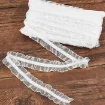 puntilla poliester cinta encaje elastica blanca 28mms ancho por 10 metros 1