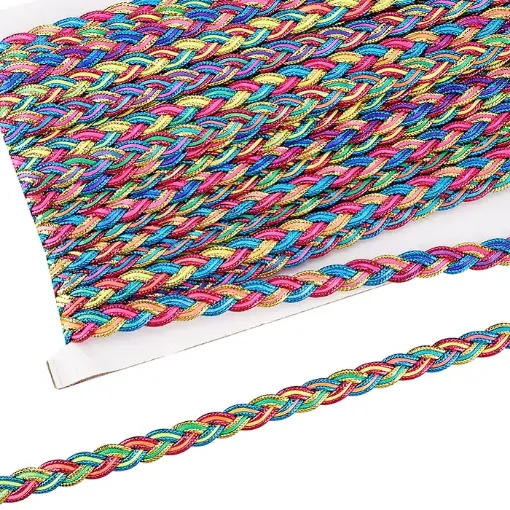 galon metalizado ribete poliester 11mms multicolor por 3mts 0