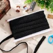 galon metalizado ribete poliester 16mms color negro por 10mts 6