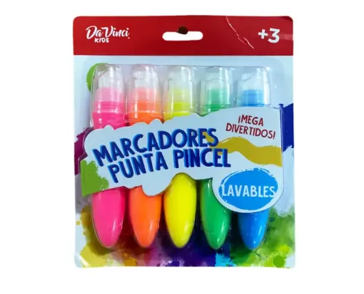 tempera pincel da vinci kids set 5 colores brillantes 0