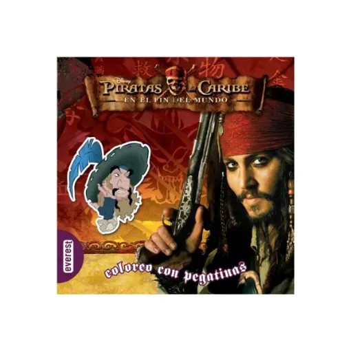 libro infantil para colorear pegatinas disney everest 24 paginas 25x25cms tapa pirata caribe 0