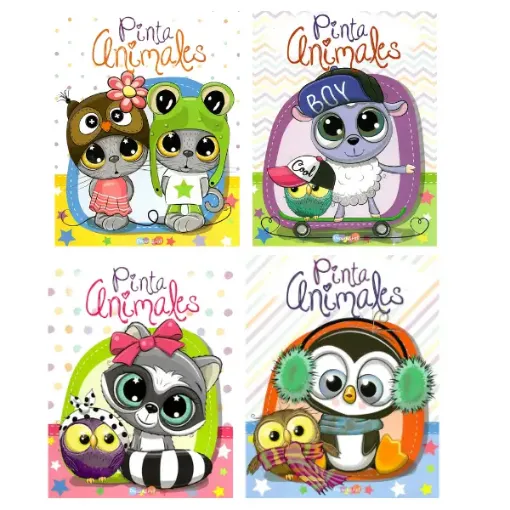 libro infantil para colorear pinta animales cool medida 21x26cms x16 paginas varias tapas 0