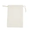 bolsa lona medida 18x13 5cms cordon color blanco por unidad 1