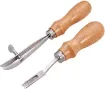 set 2 herramientas para cuero para recortar bordes ajustable para pliegue amngos madera 0